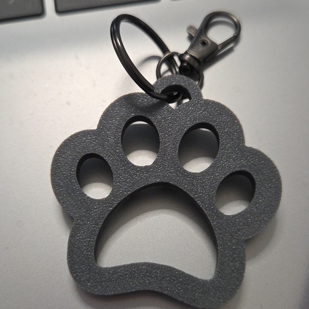Hand Crafted 3-D printed paw 🐾 print keychain/Bag Charm/Zipper Pull